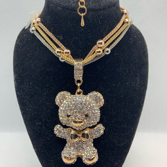 Jewelry - TRITONE CRYSTAL BEAR PENDANT WITH NECKLACE